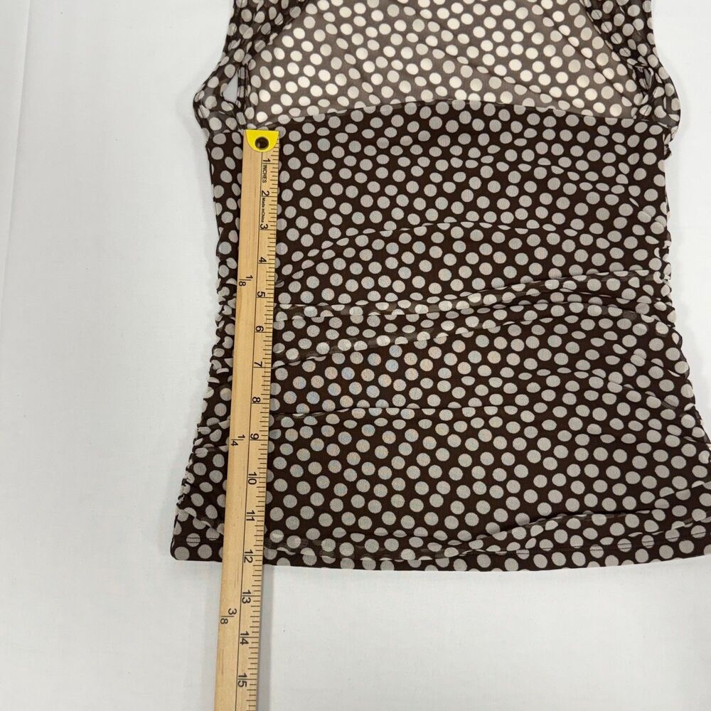 Abercrombie & Fitch Brown Polka Dot Sheer Mesh Tank Top Size S Small - Picture 4 of 8